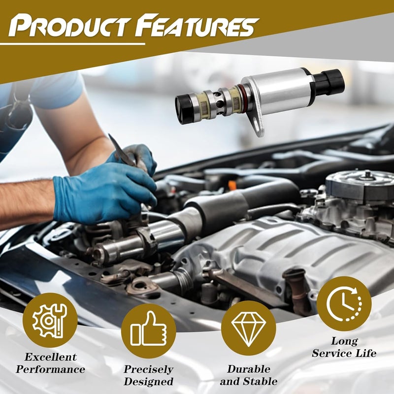 VANUODA Camshaft Engine Oil Control Variable Valve Timing VVT Solenoid, Compatible with Chevy Aveo Cruze Sonic Trax for Astra for Pontiac G3 for Saturn, Replace# 12992408 55567050 918-006 - Image 3